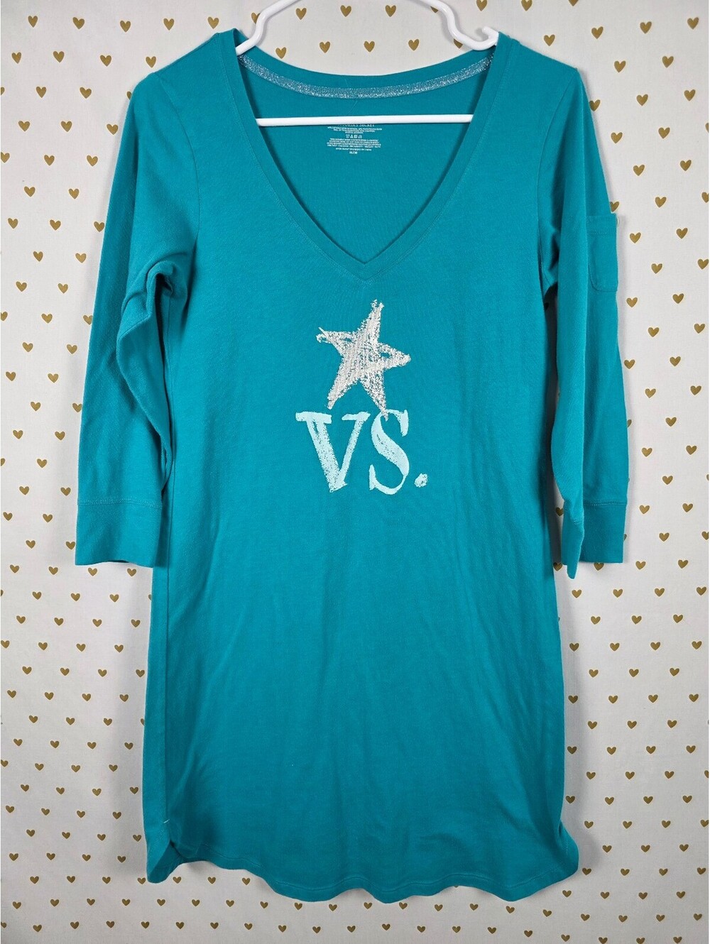 Victorias Secret VS Star Super Soft vintage Nightgown Sleep Shirt Dress MEDIUM